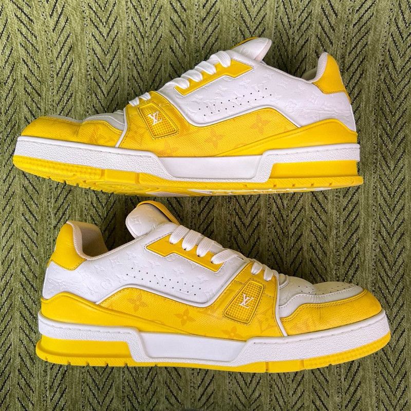 Louis Vuitton Louis Vuitton Fashion Low-Top Sneakers in White Yellow 0089 Size US 9.5 / EU 42-43 - 7 Thumbnail