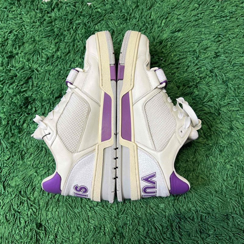Louis Vuitton Louis Vuitton Trainer Casual Sneakers in White and Purple 0089 Size US 8 / EU 41 - 8 Thumbnail