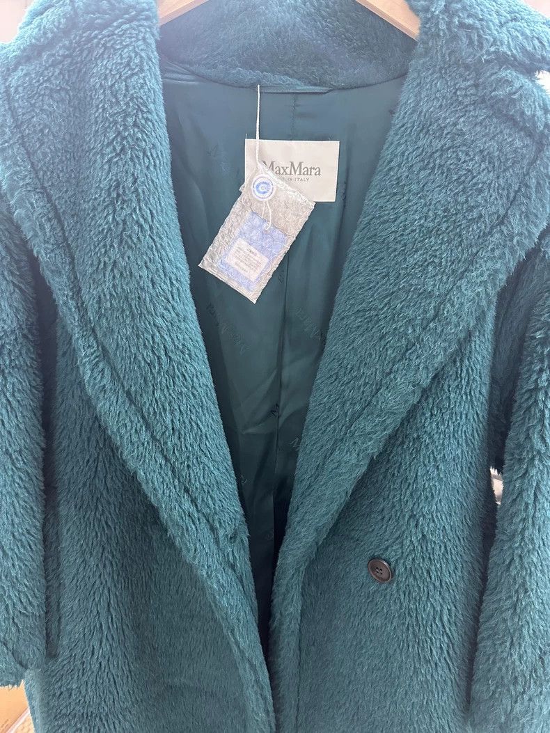 Max Mara MaxMara Teal Teddy Long Coat XS -dmc Size US XS / EU 42 / 0 - 8 Thumbnail