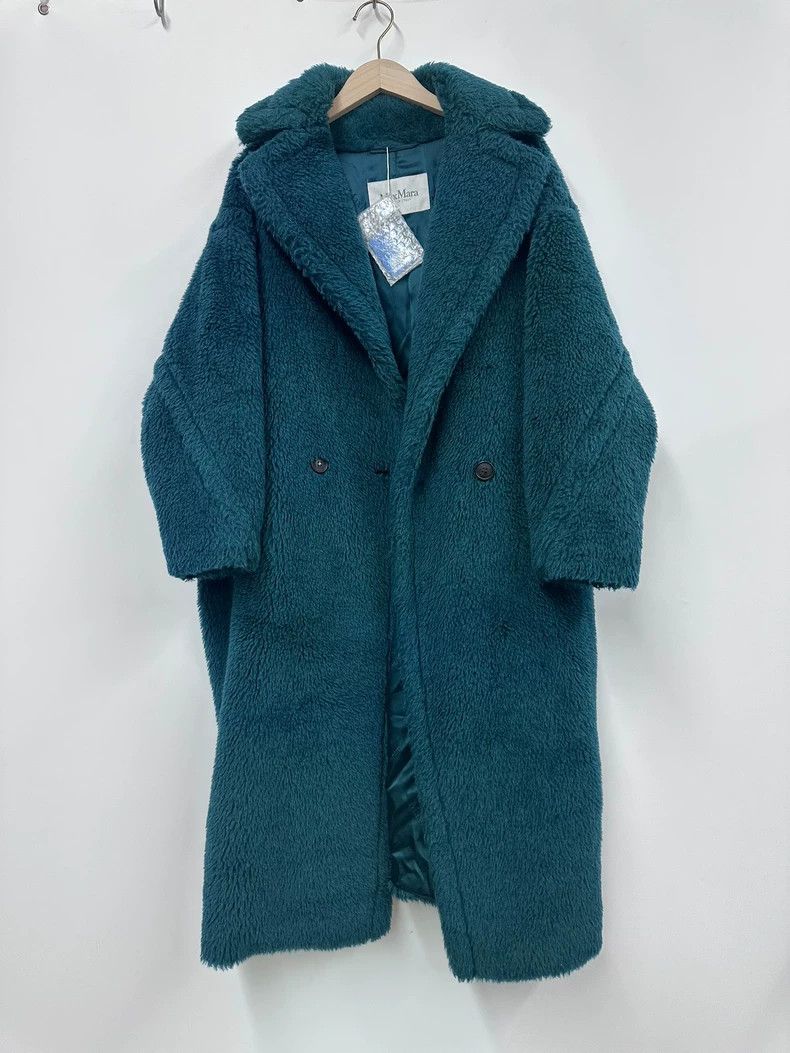 Max Mara MaxMara Teal Teddy Long Coat XS -dmc Size US XS / EU 42 / 0 - 2 Thumbnail