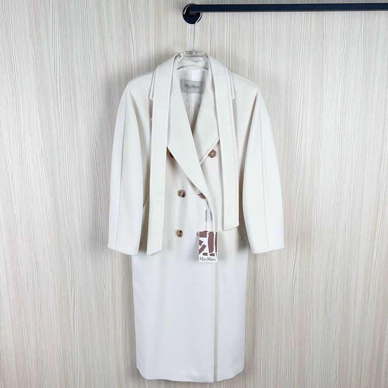 Max Mara MaxMara Long White Wool Coat -dmc Size US XS / EU 42 / 0 - 2 Thumbnail