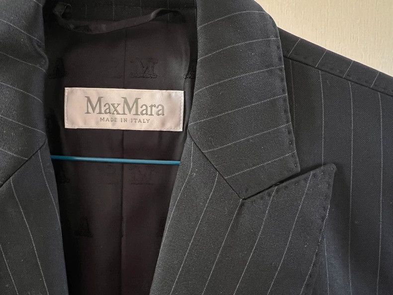 Max Mara MaxMara Women's Wool Striped Blazer -dmc Size US L / EU 52-54 / 3 - 4 Thumbnail