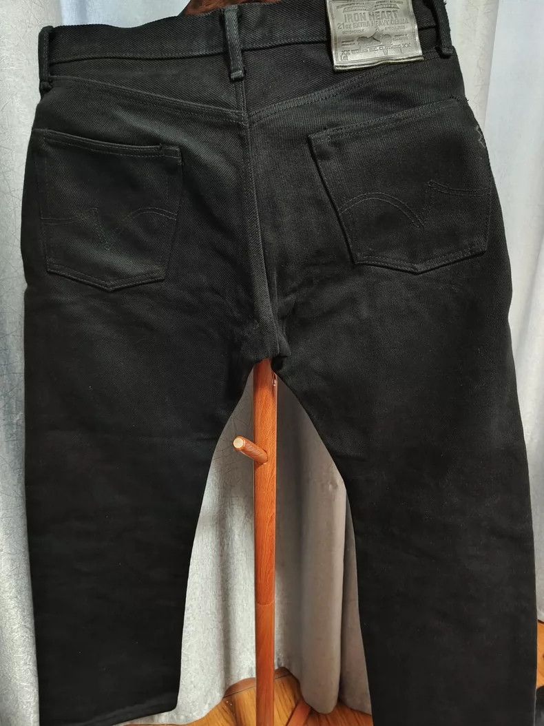 Iron Heart IRON HEART 21oz Black Straight Denim Jeans -dmc Size US 32 / EU 48 - 6 Thumbnail