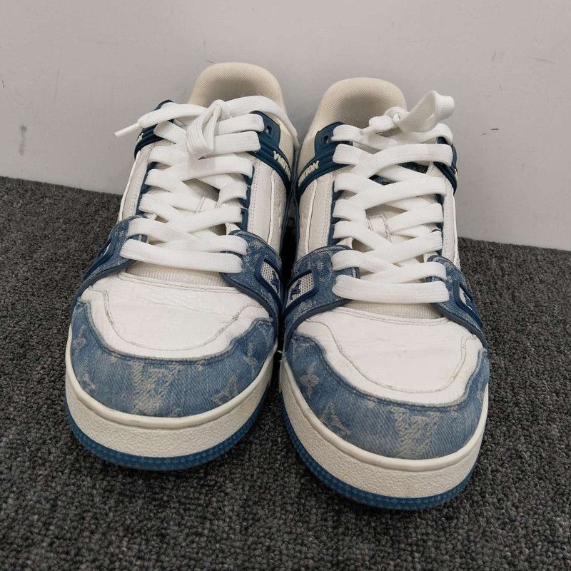 Louis Vuitton Denim Trainer Sneakers for Unisex 0089