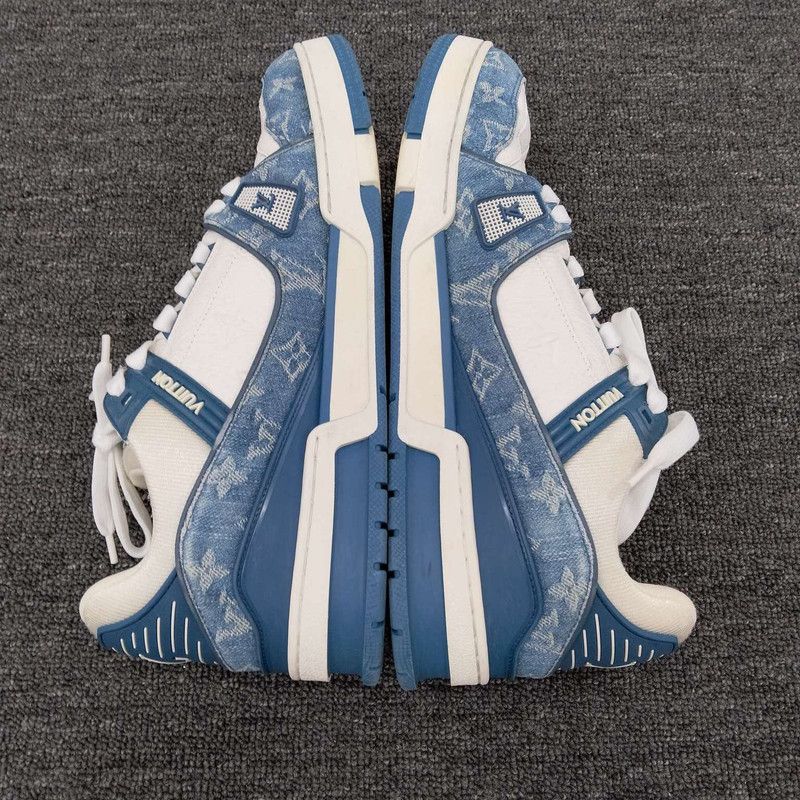 Louis Vuitton Denim Trainer Sneakers for Unisex 0089