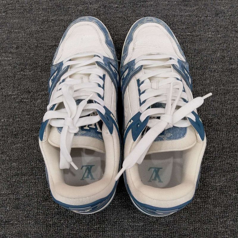 Louis Vuitton Denim Trainer Sneakers for Unisex 0089