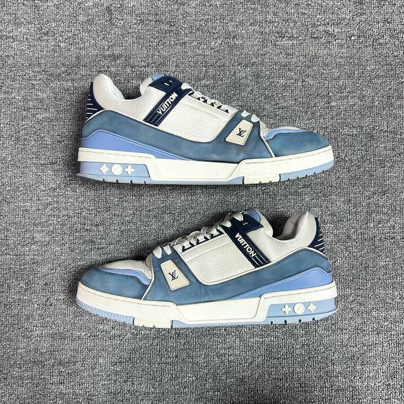 Louis Vuitton Louis Vuitton Blue and White Low-Top Trainers 0089 Size US 8.5 / EU 41-42 - 8 Thumbnail