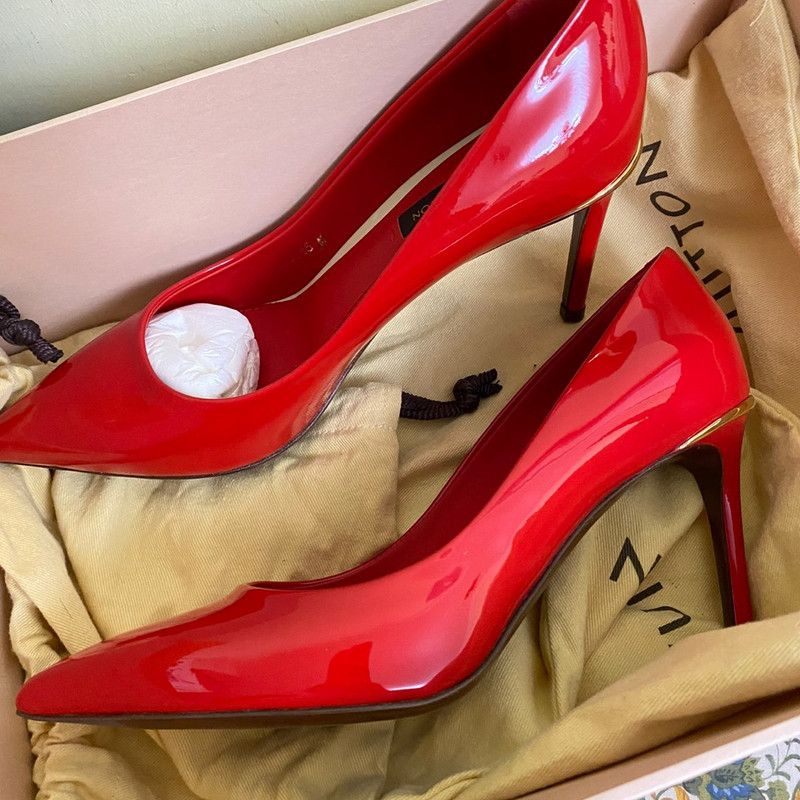 Louis Vuitton Louis Vuitton Red Patent Leather High Heels 0089 Size US 6.5 / EU 39-40 - 7 Thumbnail