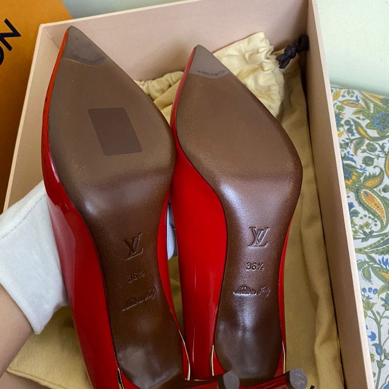 Louis Vuitton Louis Vuitton Red Patent Leather High Heels 0089 Size US 6.5 / EU 39-40 - 4 Thumbnail