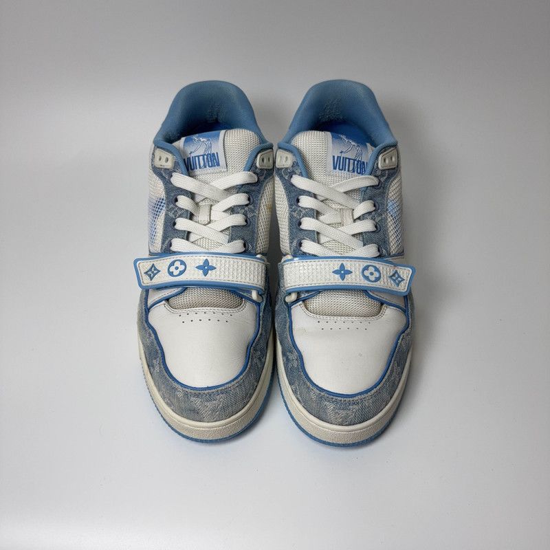Louis Vuitton Louis Vuitton Blue and White Trainer Sneakers 0089 Size US 9.5 / EU 42-43 - 2 Thumbnail