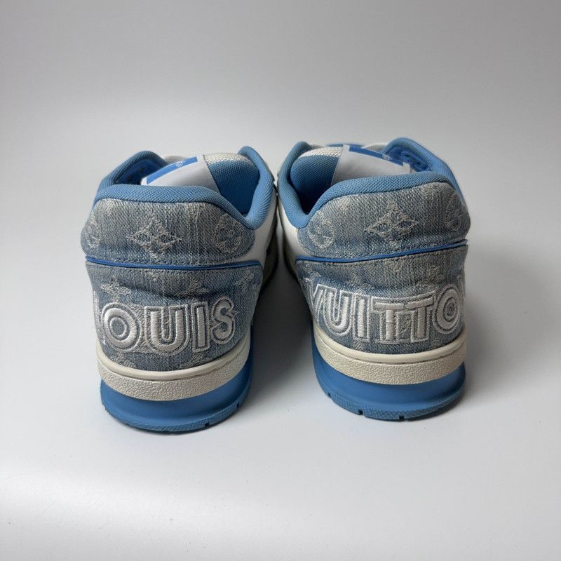 Louis Vuitton Louis Vuitton Blue and White Trainer Sneakers 0089 Size US 9.5 / EU 42-43 - 3 Thumbnail