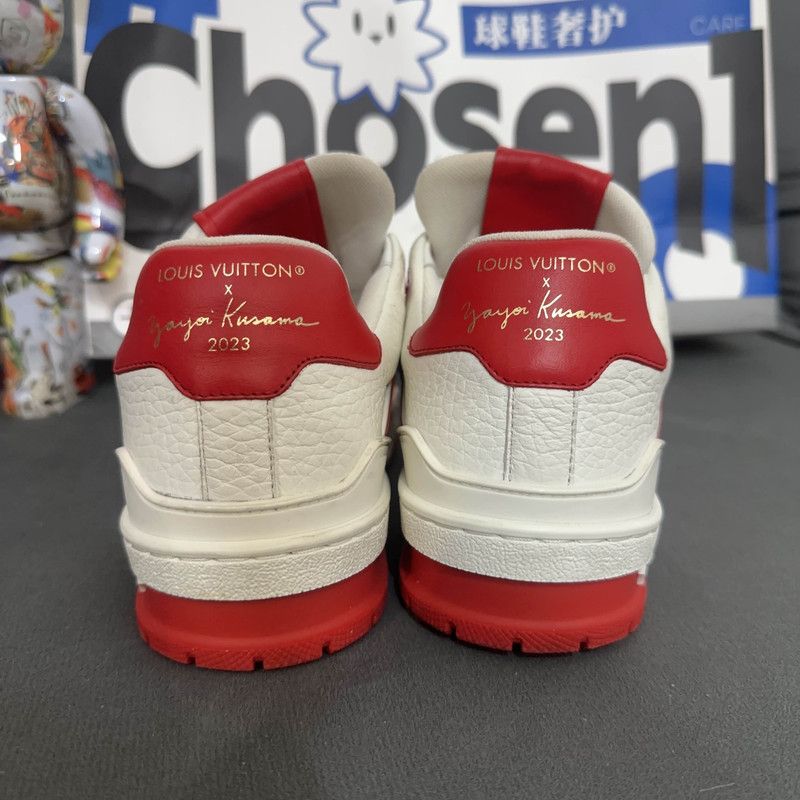 Louis Vuitton Yayoi Kusama x Louis Vuitton Red and White Sneakers 0089 Size US 7.5 / EU 40-41 - 3 Thumbnail