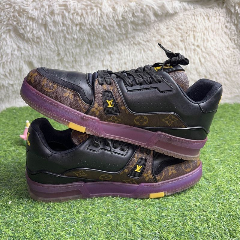 Louis Vuitton Louis Vuitton Trainer Casual Sneakers in Purple and Black 0089 Size US 8 / EU 41 - 10 Thumbnail