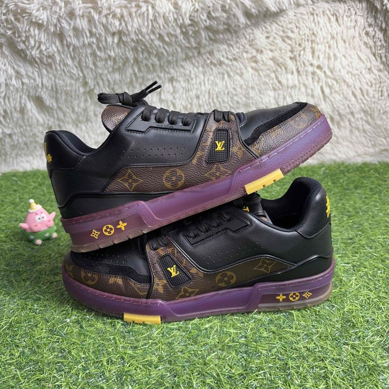 Louis Vuitton Louis Vuitton Trainer Casual Sneakers in Purple and Black 0089 Size US 8 / EU 41 - 9 Thumbnail