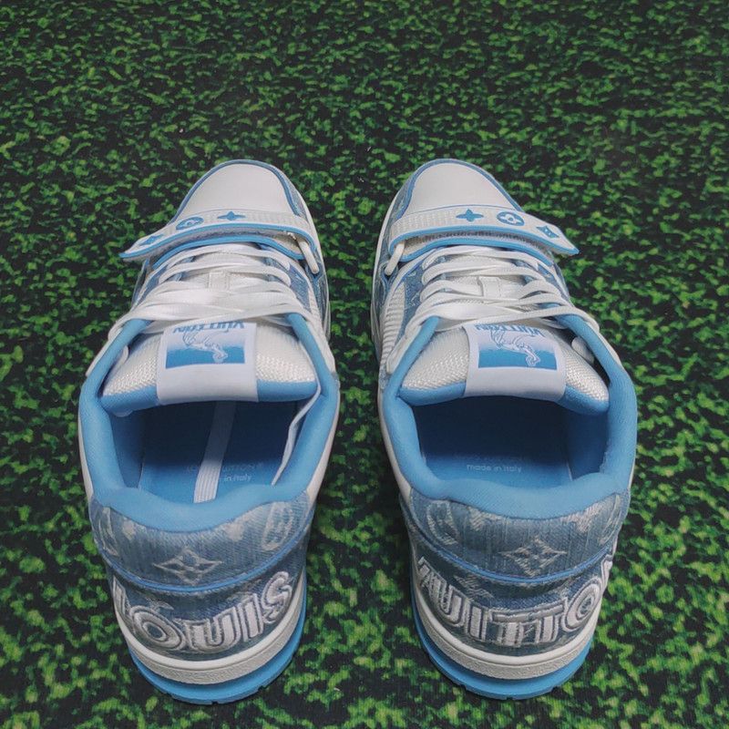 Louis Vuitton Louis Vuitton Blue and White Trainer Sneakers 0089 Size US 10.5 / EU 43-44 - 3 Thumbnail