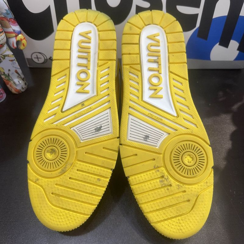 Louis Vuitton Louis Vuitton Yellow and White Low-Top Sneakers 0089 Size US 8 / EU 41 - 4 Thumbnail