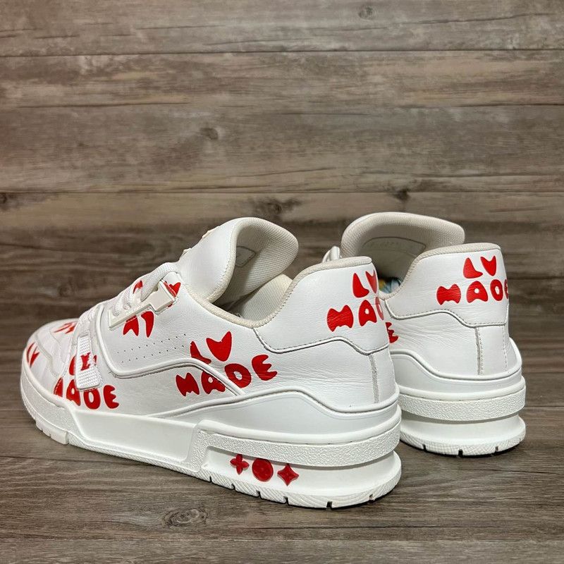 Louis Vuitton Nigo x Louis Vuitton White and Red Sneakers 0089 Size US 8 / EU 41 - 9 Thumbnail