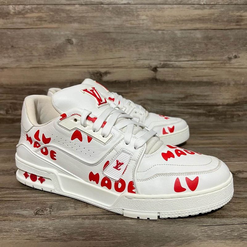 Louis Vuitton Nigo x Louis Vuitton White and Red Sneakers 0089 Size US 8 / EU 41 - 11 Thumbnail