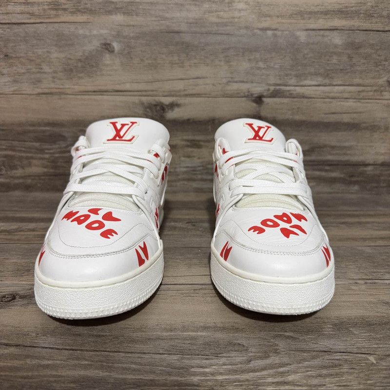 Louis Vuitton Nigo x Louis Vuitton White and Red Sneakers 0089 Size US 8 / EU 41 - 2 Thumbnail