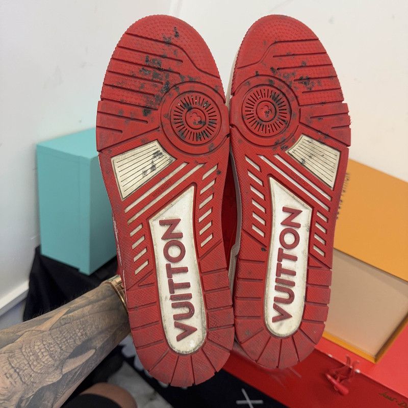Louis Vuitton Louis Vuitton Leather Street Style Low-Top Sneakers 0089 Size US 9.5 / EU 42-43 - 4 Thumbnail