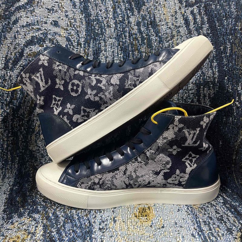 Louis Vuitton Louis Vuitton Tattoo High-Top Sneakers in Dark Blue 0089 Size US 7.5 / EU 40-41 - 7 Thumbnail