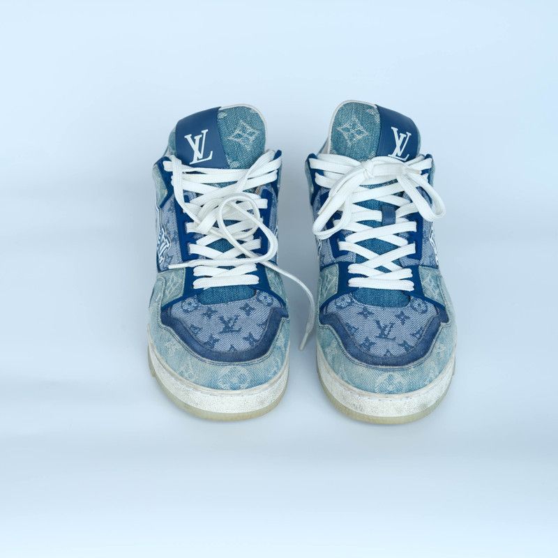 Louis Vuitton Louis Vuitton Vintage Denim Trainers in Blue 0089 Size US 8.5 / EU 41-42 - 2 Thumbnail