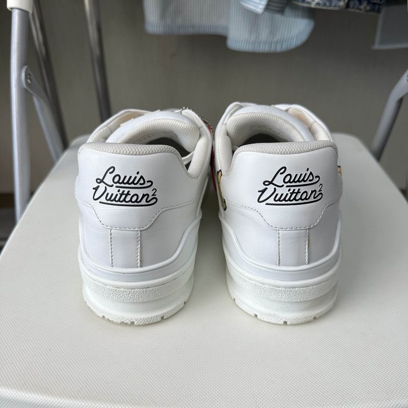 Nigo x Louis Vuitton Trendy White Low-Top Sneakers 0089