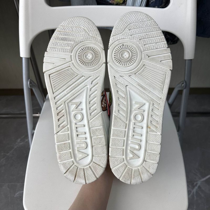Nigo x Louis Vuitton Trendy White Low-Top Sneakers 0089
