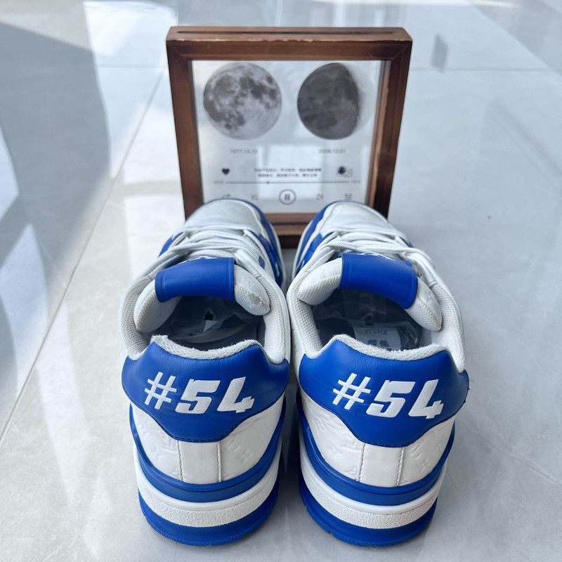 Louis Vuitton Louis Vuitton Blue and White Trainer Sneakers 0089 Size US 7.5 / EU 40-41 - 3 Thumbnail