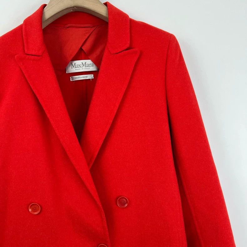 Max Mara Max Mara Red Wool Blend Mid-Length Coat -dmc Size US XL / EU 56 / 4 - 5 Thumbnail