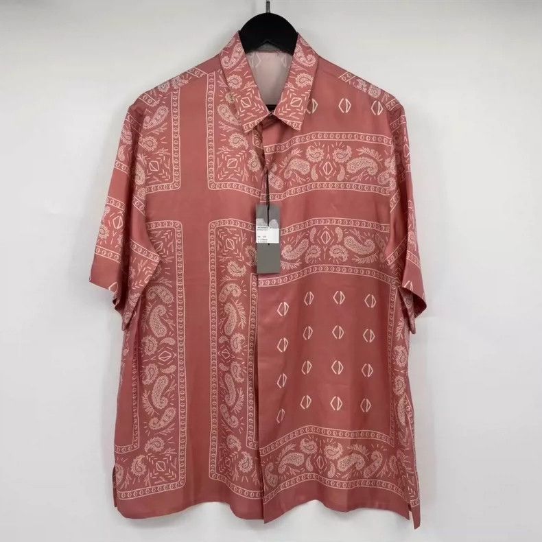 Dior Dior Red Paisley Silk Short Sleeve Shirt -dmc Size US M / EU 48-50 / 2 - 2 Thumbnail
