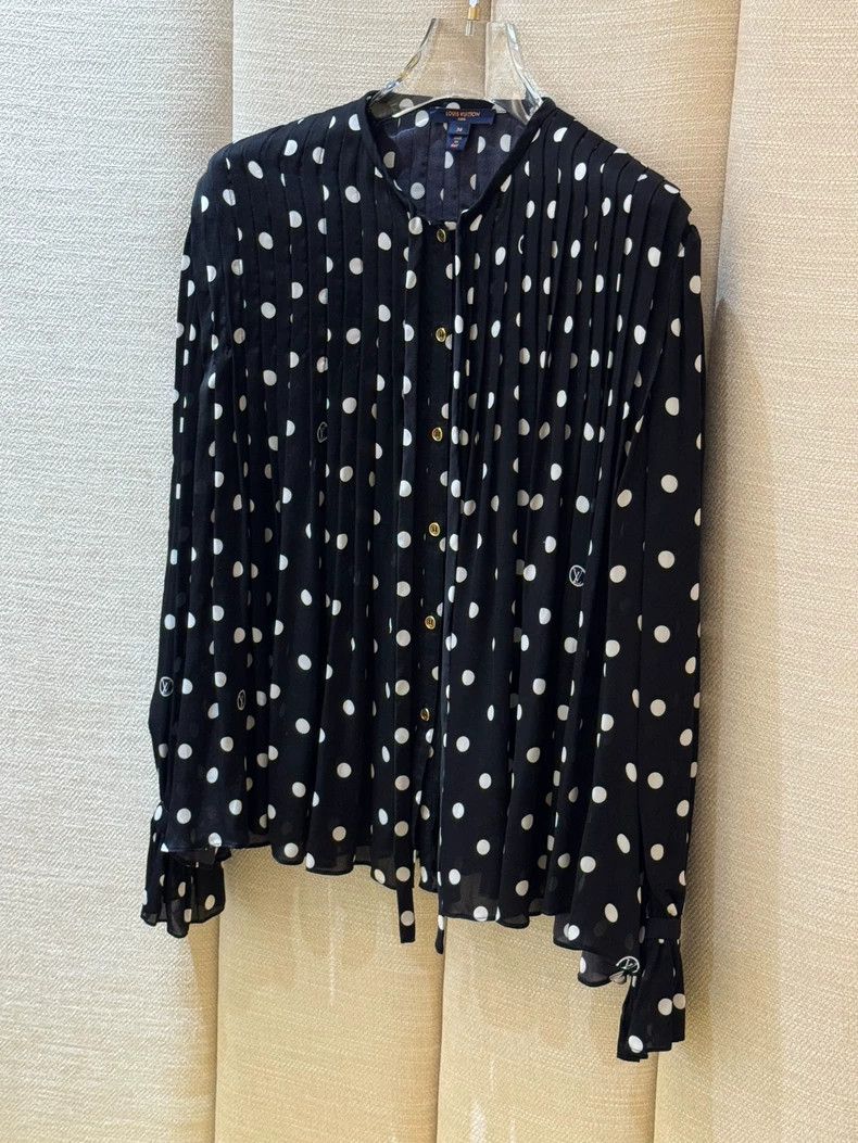 Louis Vuitton Louis Vuitton Black Polka Dot Silk Shirt -dmc Size US XS / EU 42 / 0 - 4 Thumbnail