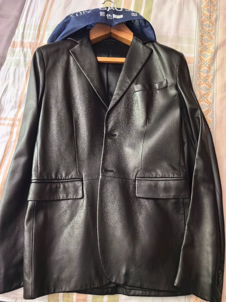 Jil Sander Black Leather Casual Blazer Jacket -dmc Size US L / EU 52-54 / 3 - 6 Thumbnail