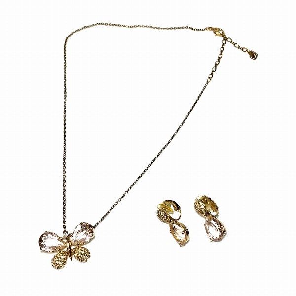 Swarovski Swarovski Swarovski Butterfly 2way Necklace Earrings Metal Earrings DUTY FREE for USA Size ONE SIZE - 2 Thumbnail