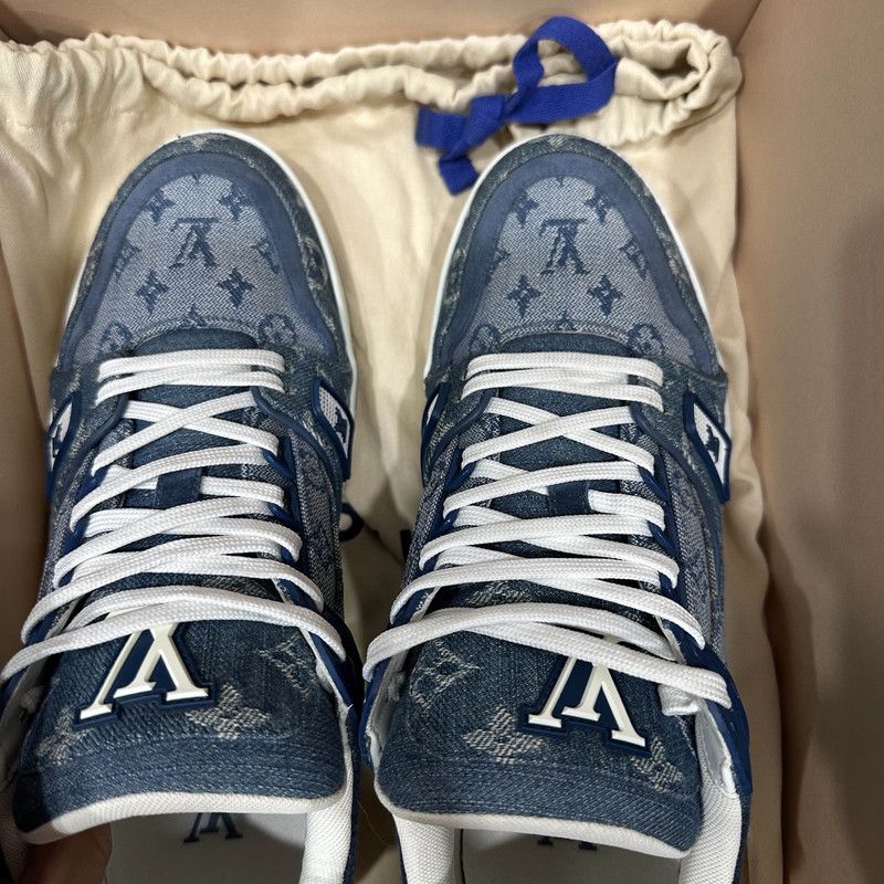 Louis Vuitton Louis Vuitton Denim Trainer Low-Top Sneakers 0089 Size US 8 / EU 41 - 7 Thumbnail