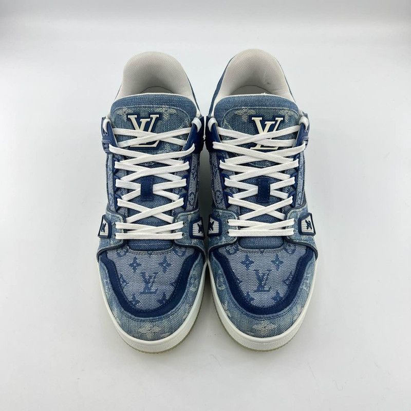 Louis Vuitton Louis Vuitton Blue Denim Low-Top Sneakers 0089 Size US 8 / EU 41 - 2 Thumbnail