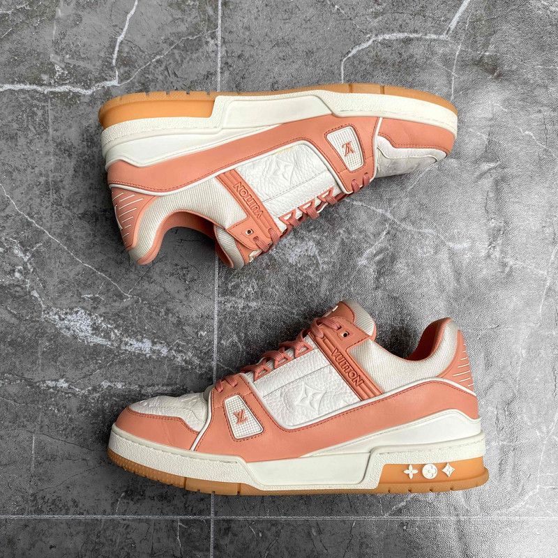 Louis Vuitton Louis Vuitton Trainer Low Top Sneakers in Peach 0089 Size US 8 / EU 41 - 9 Thumbnail
