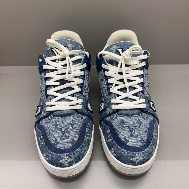 Louis Vuitton Louis Vuitton Blue Denim Low-Top Sneakers 0089 Size US 9 / EU 42 - 2 Thumbnail