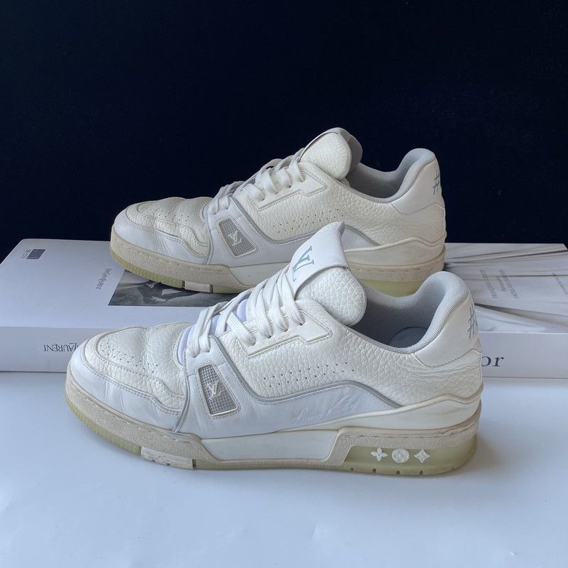 Louis Vuitton Louis Vuitton Trainer White Low-Top Fashion Sneakers 0089 Size US 9 / EU 42 - 6 Thumbnail
