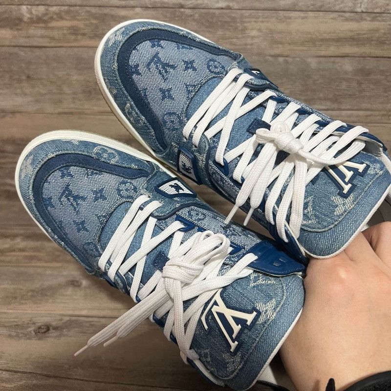 Louis Vuitton Louis Vuitton Denim Low-Top Trainer Sneakers 0089 Size US 8 / EU 41 - 8 Thumbnail