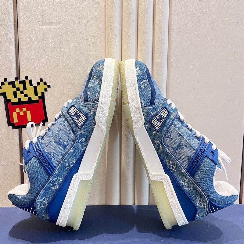 Louis Vuitton Louis Vuitton Trainer Series Blue Sneakers 0089 Size US 8 / EU 41 - 7 Thumbnail