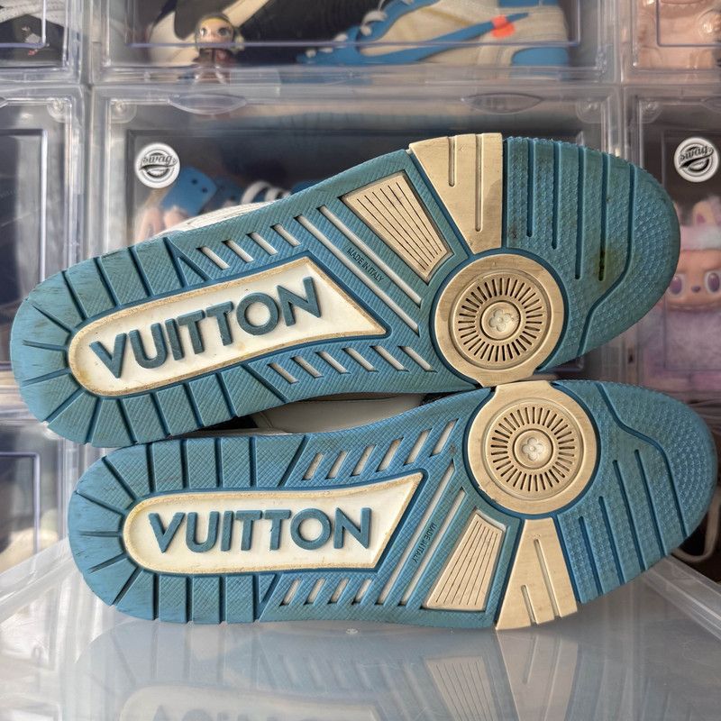 Louis Vuitton Louis Vuitton Blue and White Trainer Sneakers 0089 Size US 8.5 / EU 41-42 - 4 Thumbnail