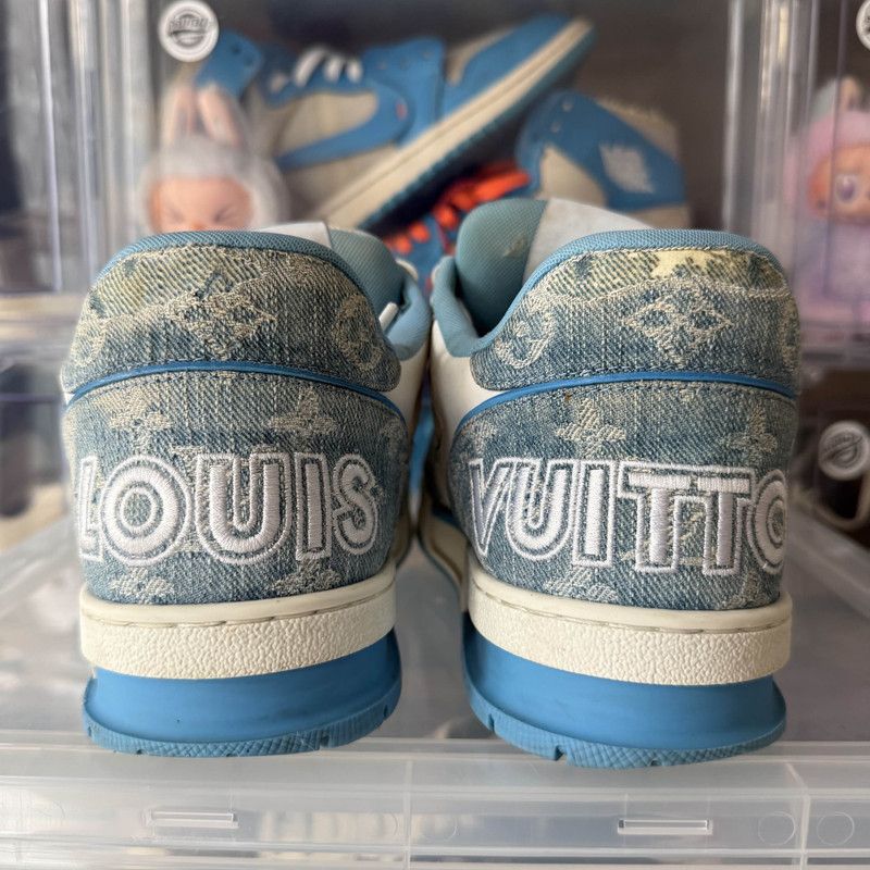 Louis Vuitton Louis Vuitton Blue and White Trainer Sneakers 0089 Size US 8.5 / EU 41-42 - 3 Thumbnail