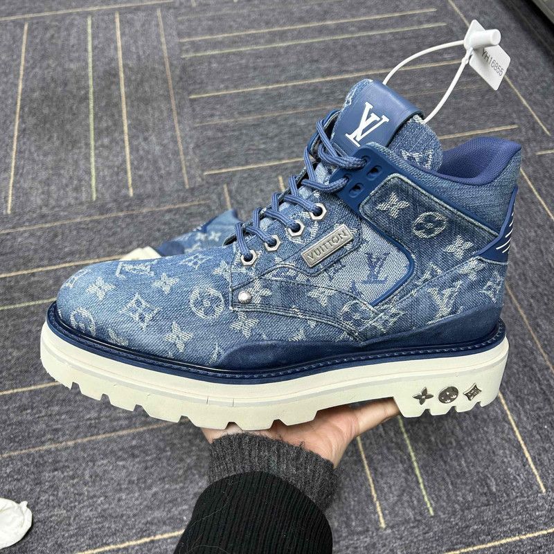 Louis Vuitton Louis Vuitton Blue Ankle Martin Boots for Men 0089 Size US 8 / EU 41 - 7 Thumbnail