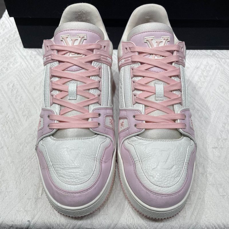 Louis Vuitton Louis Vuitton Trainer Leather Sneakers in Pink 0089 Size US 8 / EU 41 - 2 Thumbnail