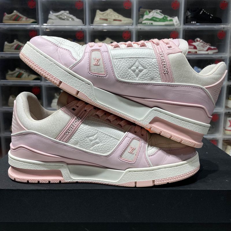 Louis Vuitton Louis Vuitton Trainer Leather Sneakers in Pink 0089 Size US 8 / EU 41 - 9 Thumbnail