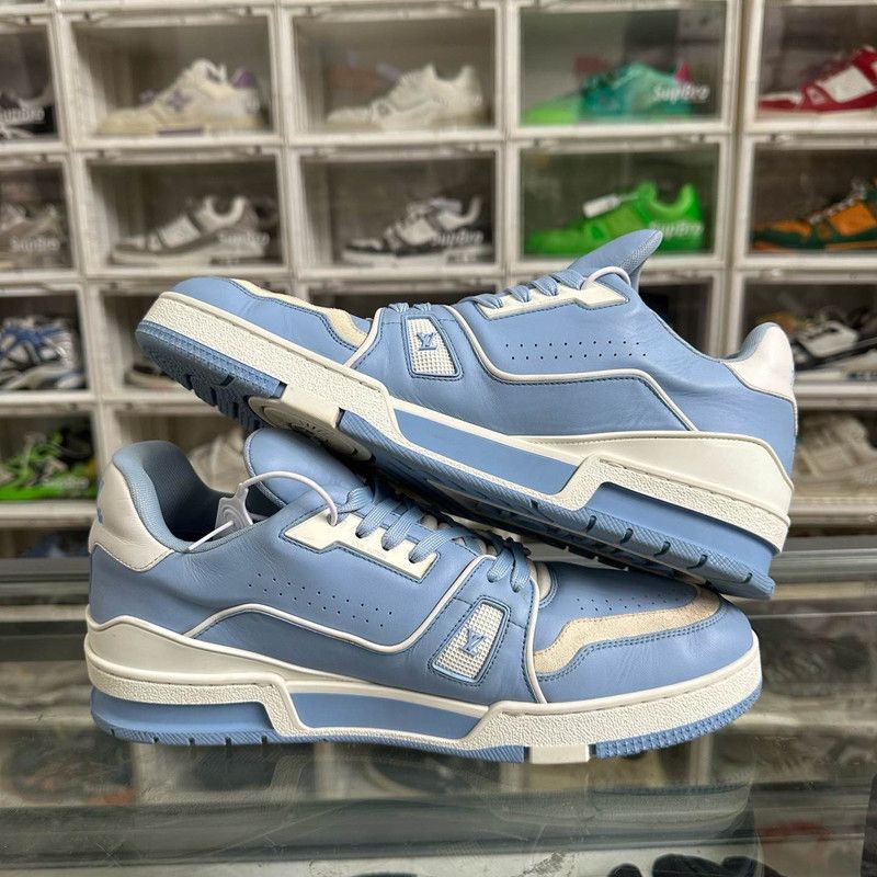 Louis Vuitton Louis Vuitton Blue Trainer Low Top Sneakers 0089 Size US 10.5 / EU 43-44 - 8 Thumbnail