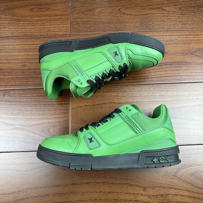 Louis Vuitton Louis Vuitton Green Low-Top Trainer Sneakers 0089 Size US 8 / EU 41 - 8 Thumbnail