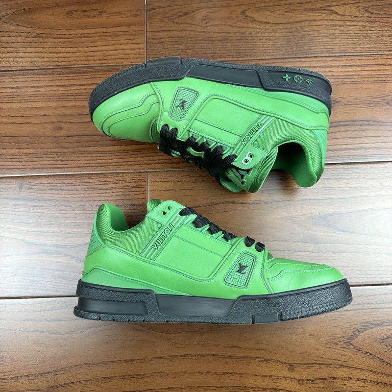 Louis Vuitton Louis Vuitton Green Low-Top Trainer Sneakers 0089 Size US 8 / EU 41 - 9 Thumbnail