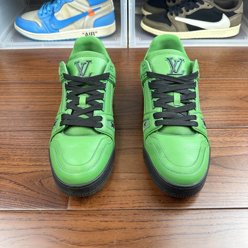 Louis Vuitton Louis Vuitton Green Low-Top Trainer Sneakers 0089 Size US 8 / EU 41 - 2 Thumbnail